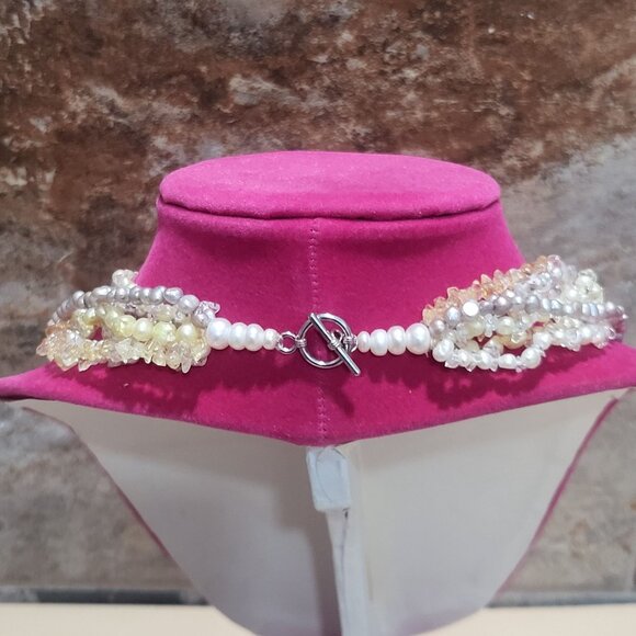 Multi Strand Pearls Beads Necklace - Picture 3 of 9